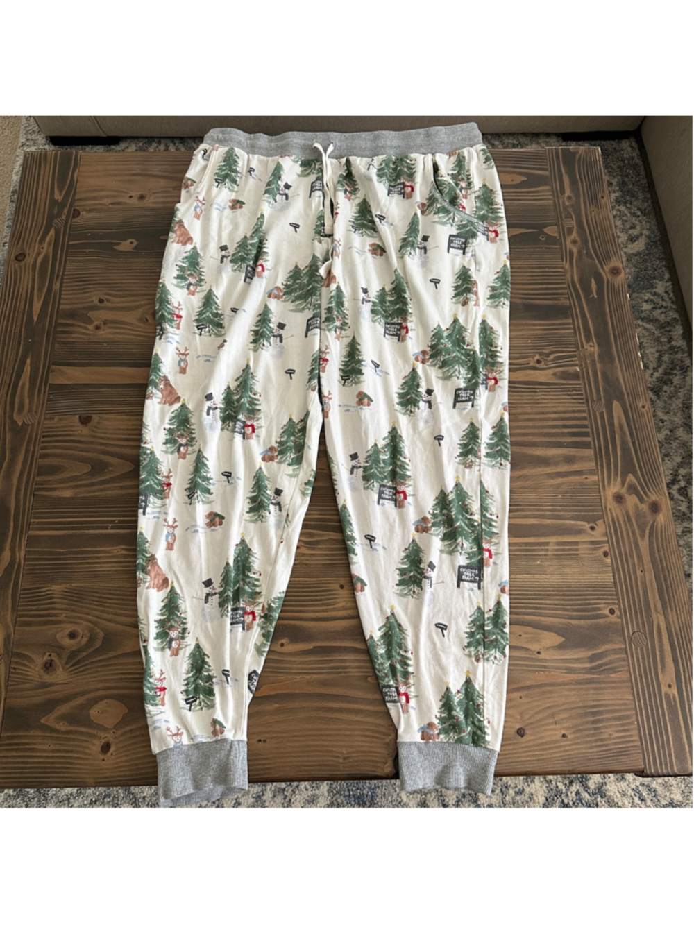 Burt's Bees Baby Women's Pajama Pants XXL Christmas Tree Farm Organic Cotton